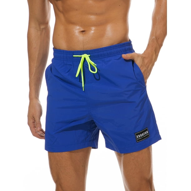 HHHDAM Electric Blue Coloful Mens Swim Trunks Board Beachwear Casual Beach Shorts for Men with Mesh Lining 